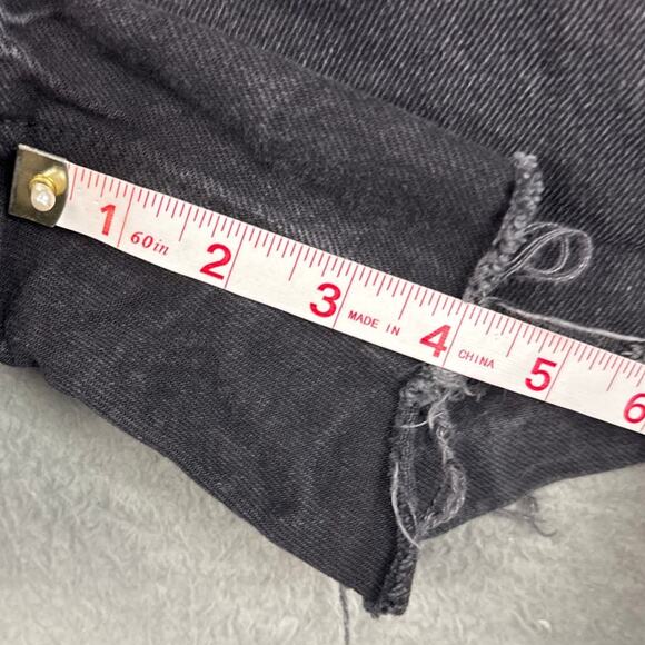 Old Navy Women's High Rise Cut Off Shorts Black Rigid Denim SZ 4 Boho Versatile - Picture 5 of 8
